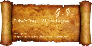 Gubányi Vilhelmina névjegykártya